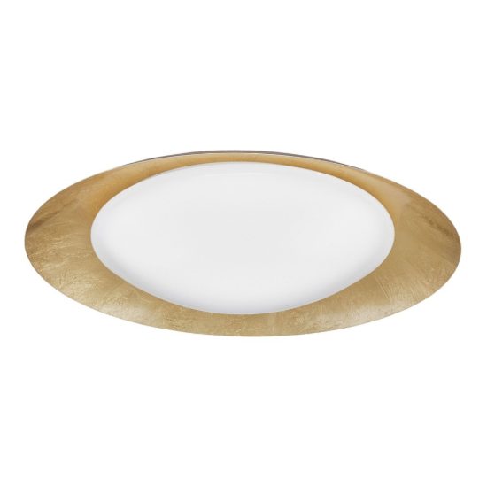 Plafoniera tonda led 28w 3000k dimmerabile per camera da letto moderna foglia golden