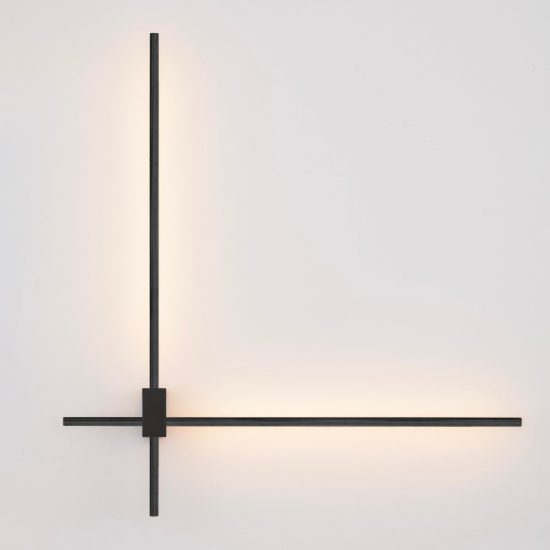 Applique da parete a bacchette incrociate led 20w cct 2700k 3000k 4000k per soggiorno nera