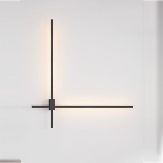Applique da parete a bacchette incrociate led 20w cct 2700k 3000k 4000k per soggiorno nera