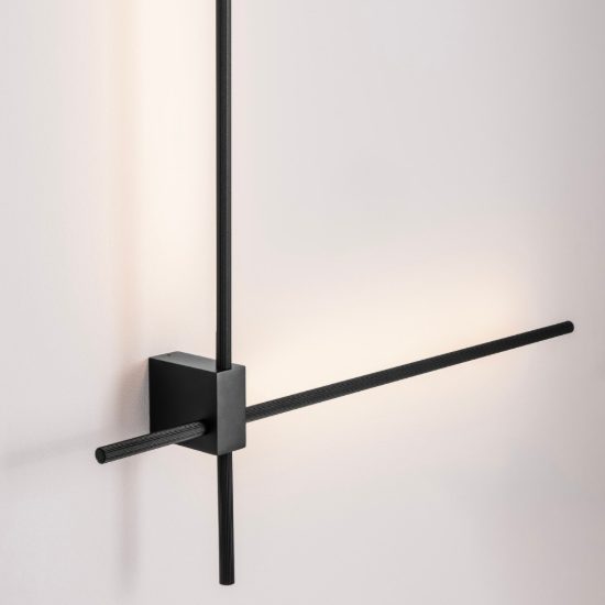 Applique da parete a bacchette incrociate led 20w cct 2700k 3000k 4000k per soggiorno nera