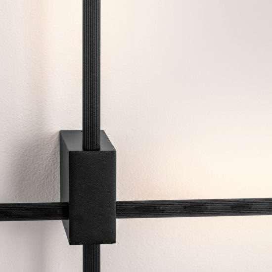 Applique da parete a bacchette incrociate led 20w cct 2700k 3000k 4000k per soggiorno nera