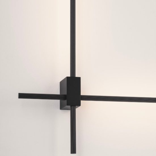 Applique da parete a bacchette incrociate led 20w cct 2700k 3000k 4000k per soggiorno nera