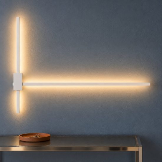 Applique da parete a bacchette incrociate led 20w cct 2700k 3000k 4000k per soggiorno bianca