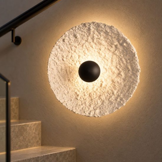 Applique da parete a disco piccola in carta led 5w 3000k per soggiorno moderna bianca
