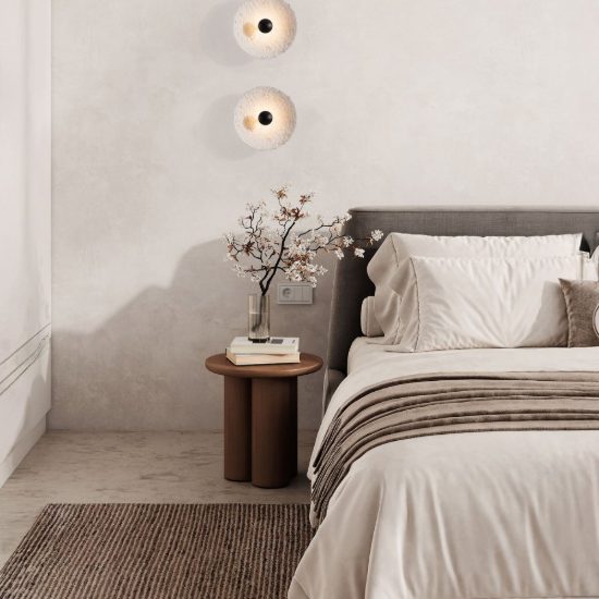 Applique da parete a disco piccola in carta led 5w 3000k per soggiorno moderna bianca