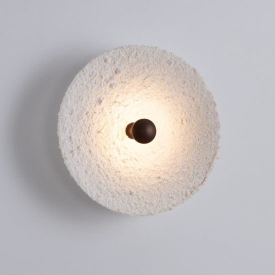 Applique da parete a disco media in carta led 5w 3000k per soggiorno moderna bianca