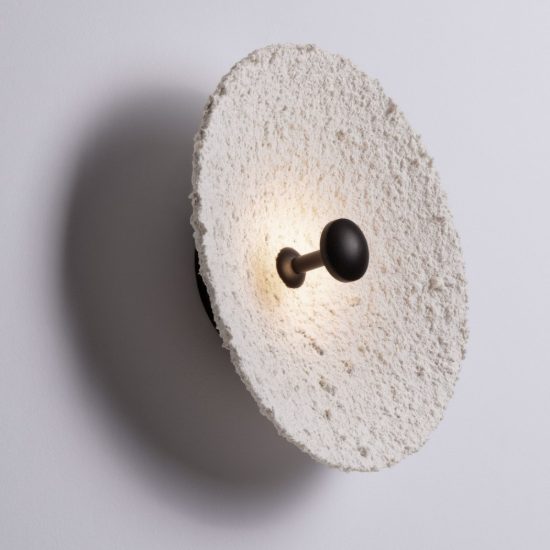 Applique da parete a disco media in carta led 5w 3000k per soggiorno moderna bianca