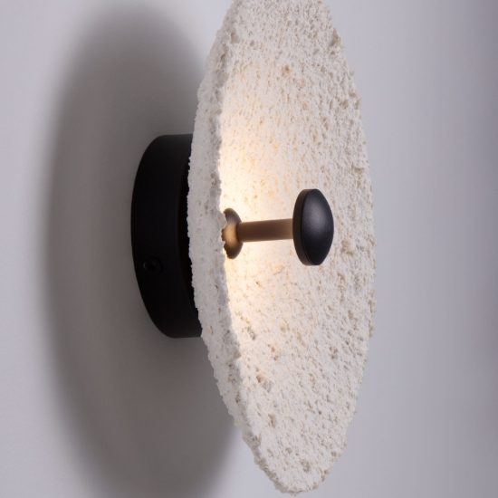 Applique da parete a disco media in carta led 5w 3000k per soggiorno moderna bianca