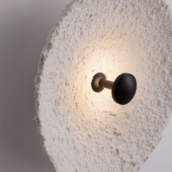 Applique da parete a disco media in carta led 5w 3000k per soggiorno moderna bianca