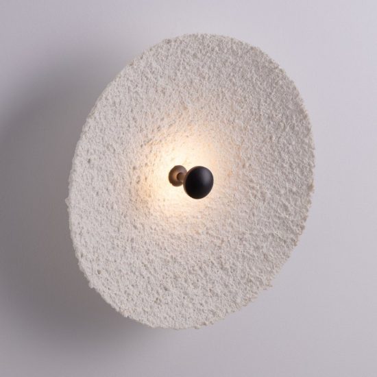 Applique da parete a disco grande in carta led 5w 3000k per soggiorno moderna bianca