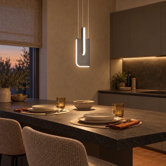 Lampada a sospensione a steli led 9w 2700k dimmerabile per cucina moderna grigia argento
