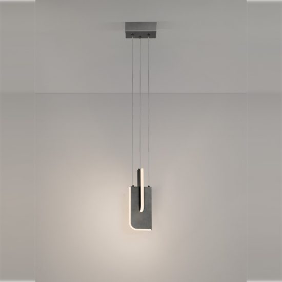 Lampada a sospensione a steli led 9w 2700k dimmerabile per cucina moderna grigia argento