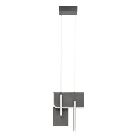 Lampadario a sospensione a steli led 20w 2700k dimmerabile per soggiorno moderno grigio argento