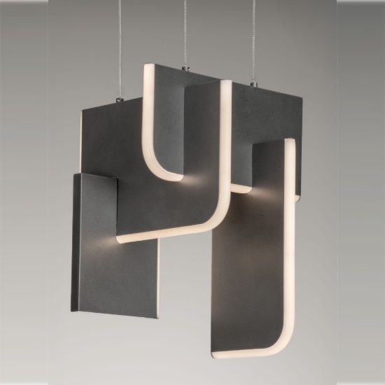 Lampadario a sospensione a steli led 20w 2700k dimmerabile per soggiorno moderno grigio argento