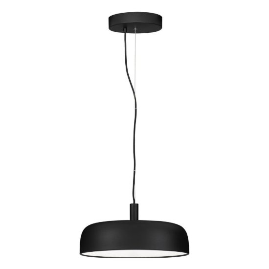 Lampadario a sospensione a disco led 27w 2700k dimmerabile per ingresso moderno nero sabbiato