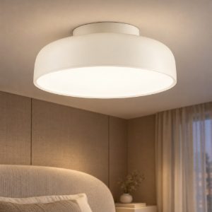 Plafoniera a cupola led 27w 2700k dimmerabile per camera da letto moderna crema