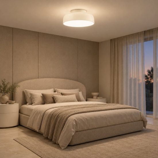 Plafoniera a cupola led 27w 2700k dimmerabile per camera da letto moderna crema