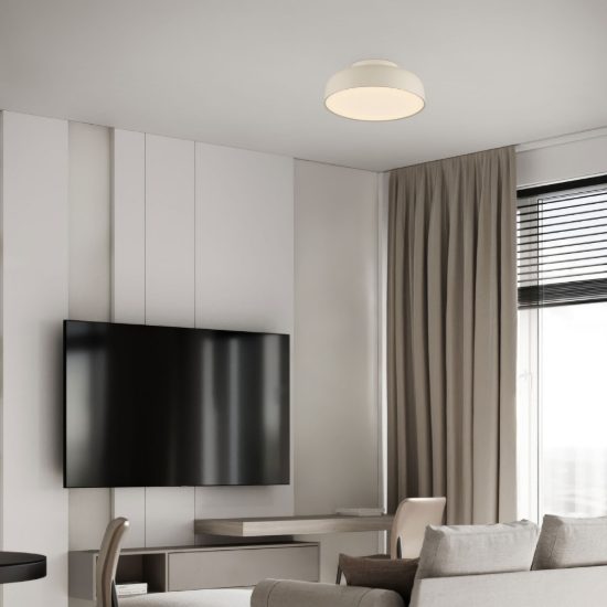 Plafoniera a cupola led 27w 2700k dimmerabile per camera da letto moderna crema