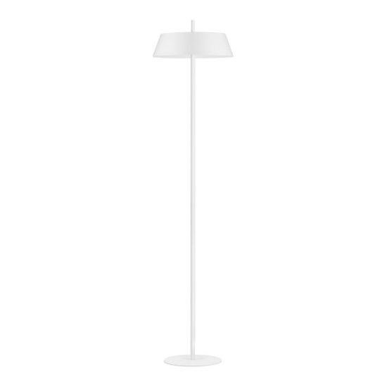 Lampada da terra con testa a disco led 28w 3000k dimmerabile per soggiorno moderna bianca
