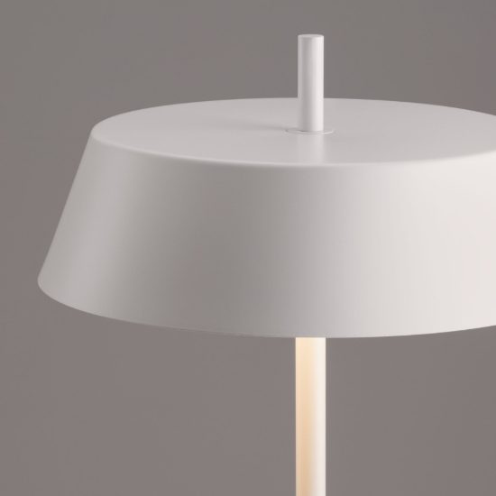Lampada da terra con testa a disco led 28w 3000k dimmerabile per soggiorno moderna bianca