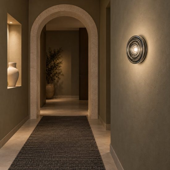 Applique da parete a disco in vetro led 6w 3000k per soggiorno moderna nera