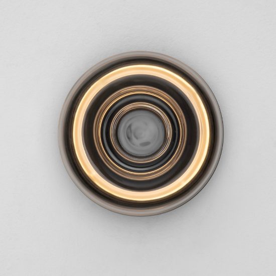 Applique da parete a disco in vetro led 6w 3000k per soggiorno moderna nera
