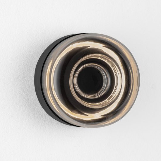 Applique da parete a disco in vetro led 6w 3000k per soggiorno moderna nera