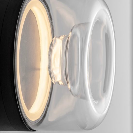 Applique da parete a disco in vetro led 6w 3000k per soggiorno moderna nera