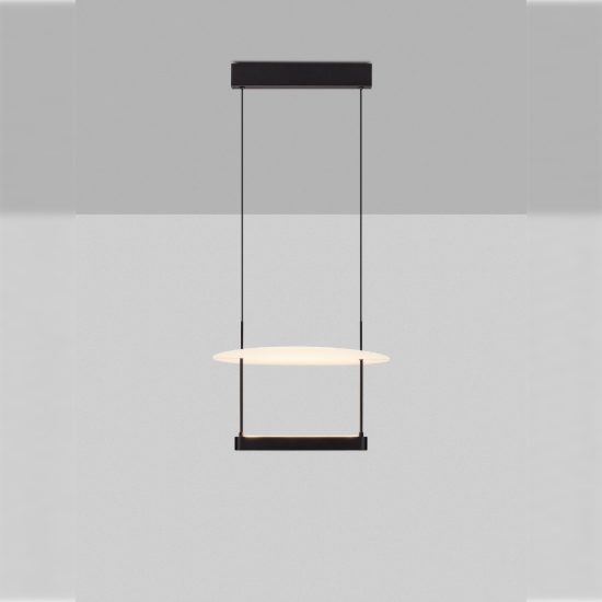Lampadario a sospensione led 29w 2700k dimmerabile per ingresso moderno nero sabbiato e bianco