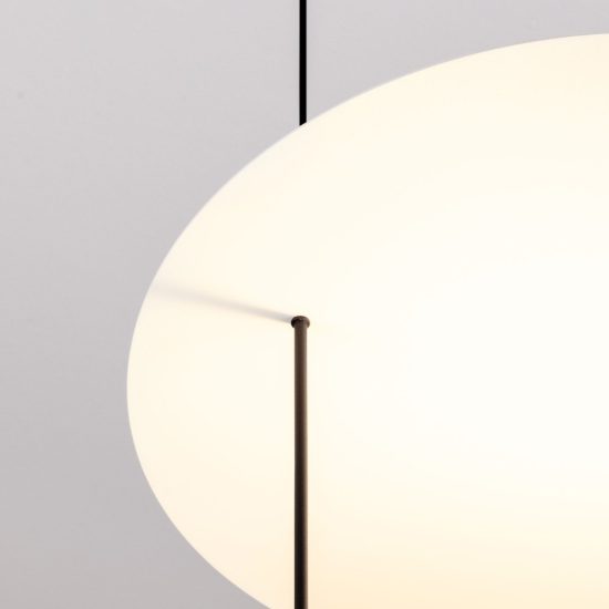 Lampadario a sospensione led 29w 2700k dimmerabile per ingresso moderno nero sabbiato e bianco