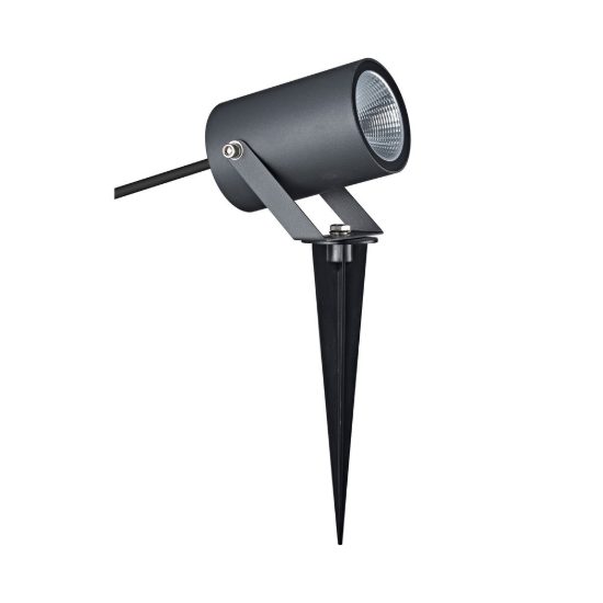 Faretto con picchetto per prato led 3000k ip65 orientabile grigio scuro