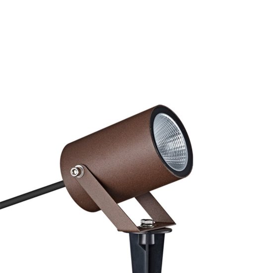 Faretto da esterno giardino moderno corten led 10w 3000k ip65 orientabile