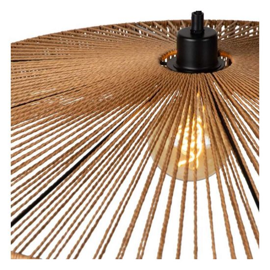 Lampadario a sospensione piccolo conico per sala da pranzo moderno naturale nero