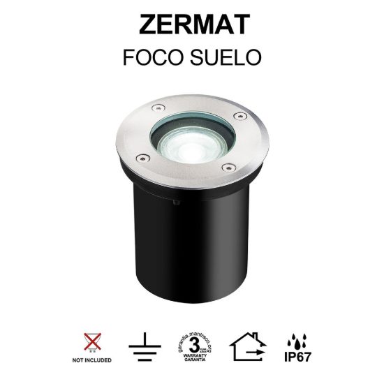 Faretto da incasso per esterno pavimento nero ip67