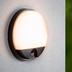 Applique piatto da esterno con sensore crepuscolare movimento led 10w 3000k