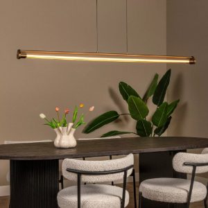 Lampadario a barra lineare per sala da pranzo contemporaneo champagne led 33w cct 2700k 3300k 4000k