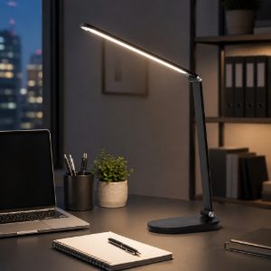 Lampada da scrivania nera led 8w dimmerabile orientabile cct 2700k a 6500k