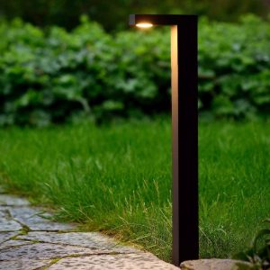 Paletto da giardino rettangolare moderno antracite led 7w 3000k ip54