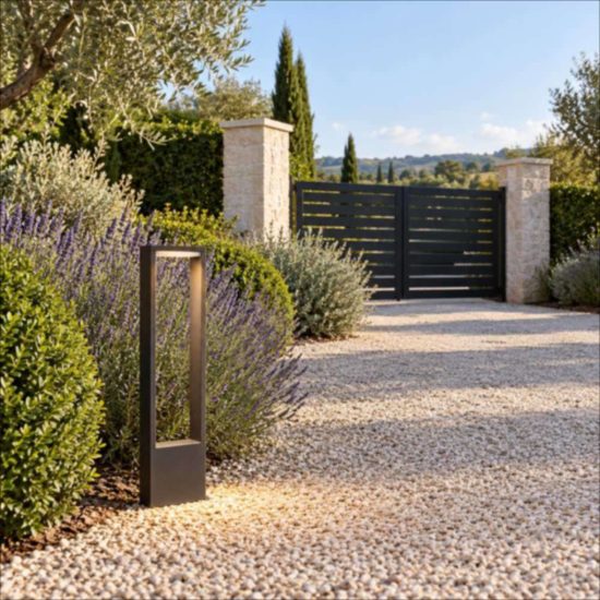 Paletto da giardino rettangolare moderno antracite led 10w 3000k ip54