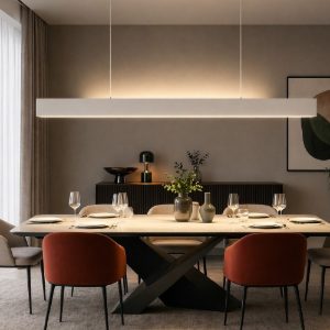 Lampadario a barra lineare per sala da pranzo moderno bianco led 36w 2700k