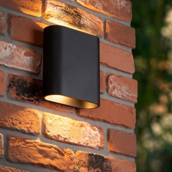 Applique da esterno ovale contemporanea nero led 10w 2700k ip65