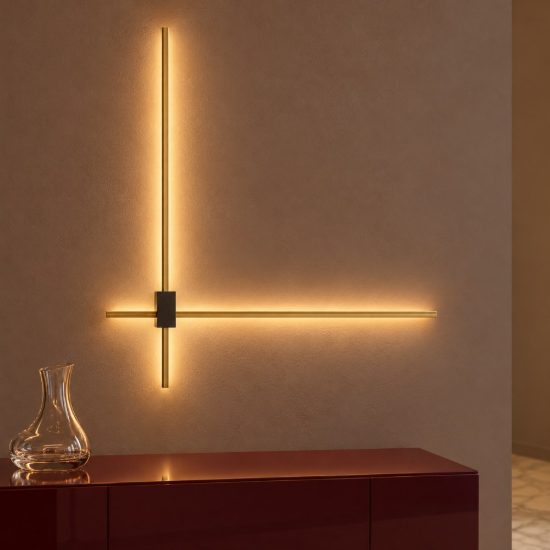 Applique da parete a bacchette incrociate led 20w cct 2700k 3000k 4000k per soggiorno oro ottone