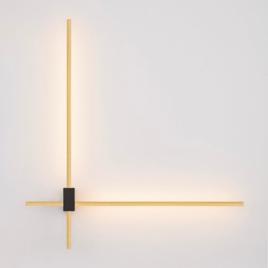 Applique da parete a bacchette incrociate led 20w cct 2700k 3000k 4000k per soggiorno oro ottone