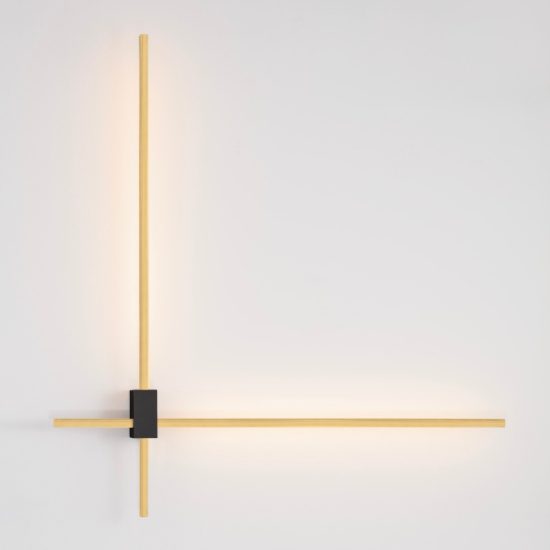 Applique da parete a bacchette incrociate led 20w cct 2700k 3000k 4000k per soggiorno oro ottone