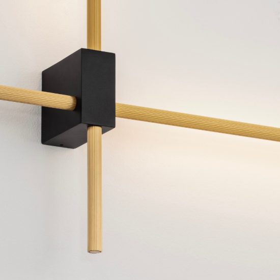Applique da parete a bacchette incrociate led 20w cct 2700k 3000k 4000k per soggiorno oro ottone