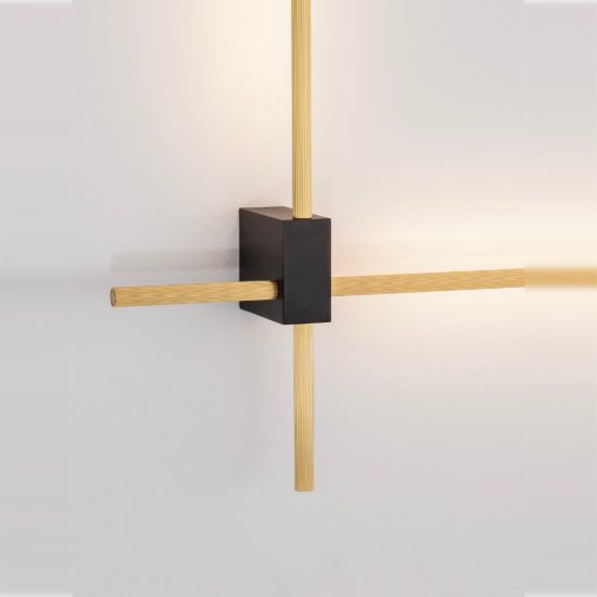 Applique da parete a bacchette incrociate led 20w cct 2700k 3000k 4000k per soggiorno oro ottone