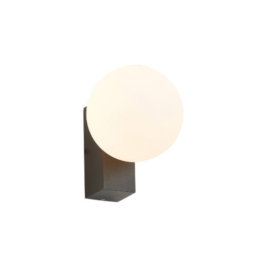 Applique da esterno moderna sfera vetro ip65 nera