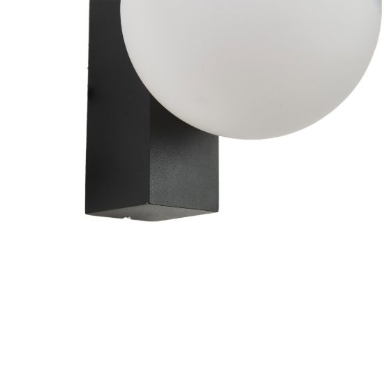 Applique da esterno moderna sfera vetro ip65 nera