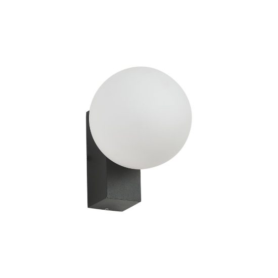 Applique da esterno moderna sfera vetro ip65 nera