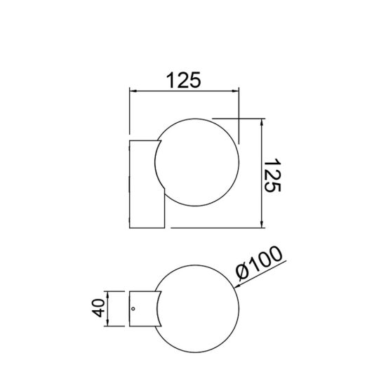 Applique da esterno moderna sfera vetro ip65 nera